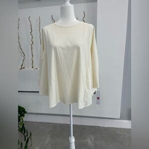 Connie Cream 3/4 Sleeve Boxy Blouse